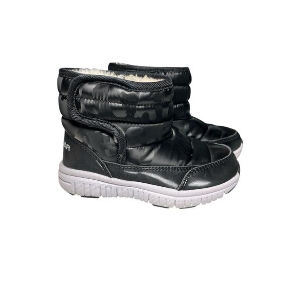 Hobibear Boys Girls Snow Boots Size EU 27 US 10 Black Faux Fur Lining Hook Loop - Picture 1 of 11